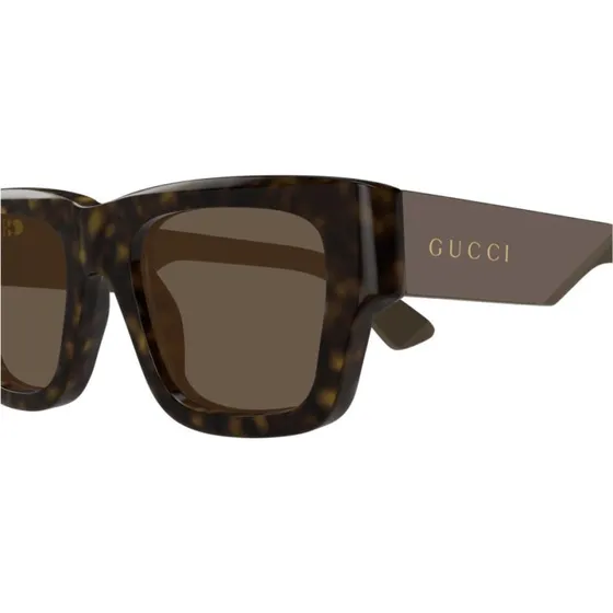 Gucci GG1668S Occhiali da Sole Uomo Squadrati Havana Marrone 52mm