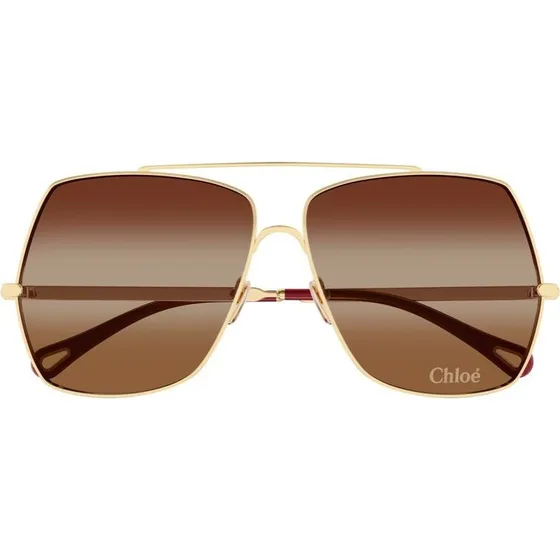 Chloé Aly CH0278S Occhiali da Sole Oversize Oro e Marrone