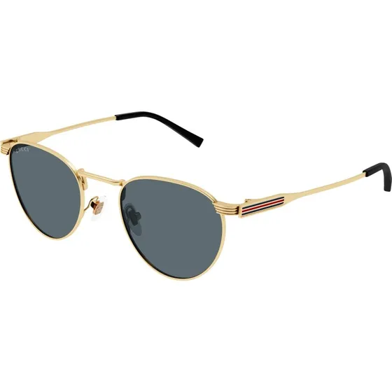 Gucci GG1875S Occhiali da Sole Uomo Rotondi Neri e Oro