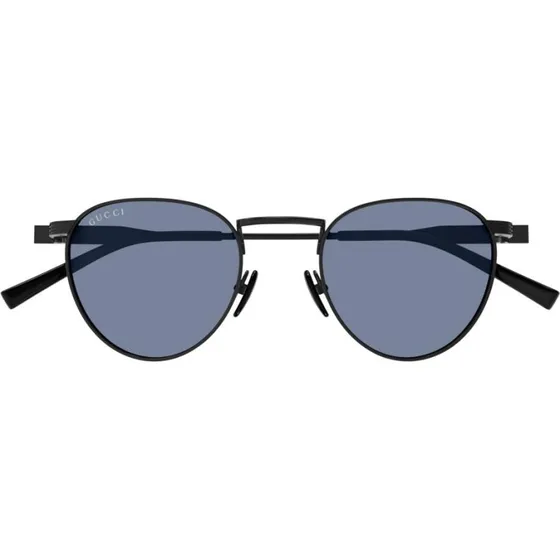 Gucci GG1875S Occhiali da Sole Uomo Neri Rotondi con Lenti Blu