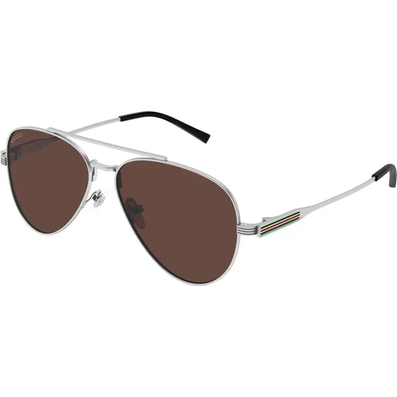 Gucci GG1874S Occhiali da Sole Uomo Pilot Rutenio Marrone 57mm