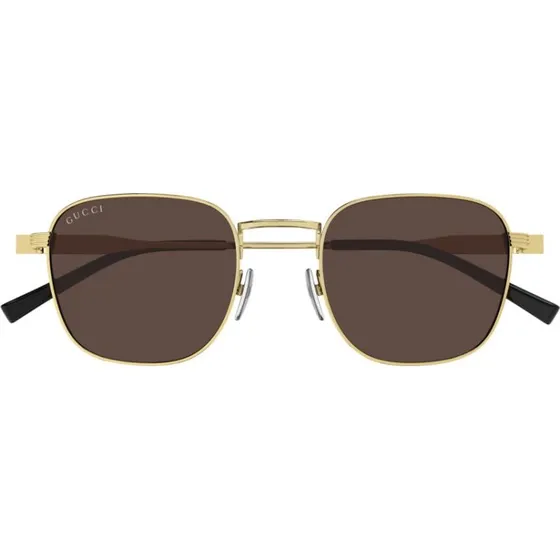 Gucci GG1876S Occhiali da Sole Uomo Oro e Marrone Rotondi