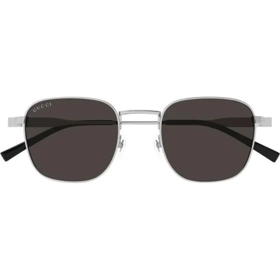 Gucci GG1876S Occhiali da Sole Uomo Argento Rotondi con Lenti Grigie
