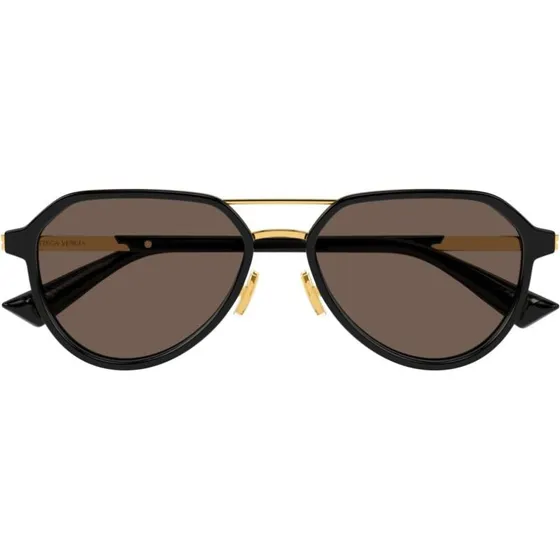 Bottega Veneta BV1373S Occhiali da Sole Pilot Unisex Nero/Marrone