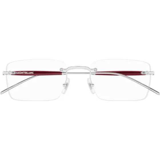 Montblanc MB0411O Occhiali da Vista Squadrati Argento Uomo