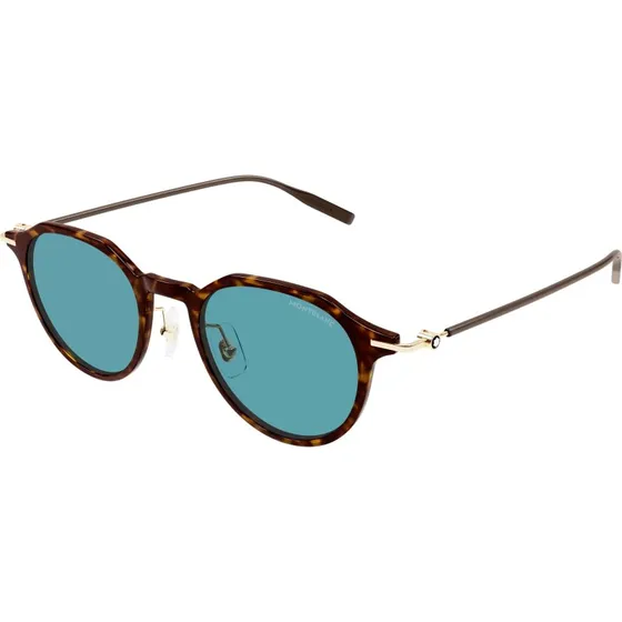 Montblanc MB0355S Occhiali da Sole Uomo Pantos Avana Verde 49mm