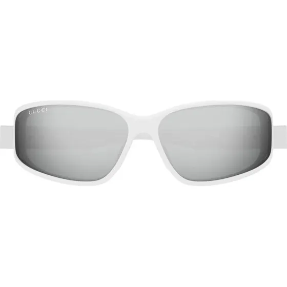 Gucci GG2011S Occhiali da Sole Uomo Bianchi Geometrici Argento