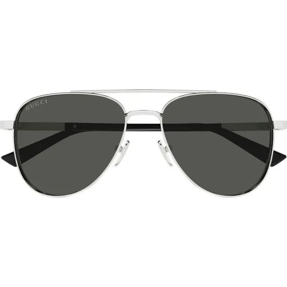 Gucci GG1962S Occhiali da Sole Uomo Pilot Argento con Lenti Grigie