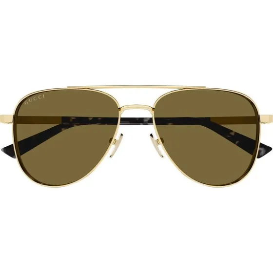 Gucci GG1962S Occhiali da Sole Uomo Pilot Oro e Marrone 56mm