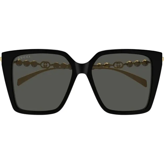 Gucci GG1967S Occhiali da Sole Donna Farfalla Nero Grigio 54mm