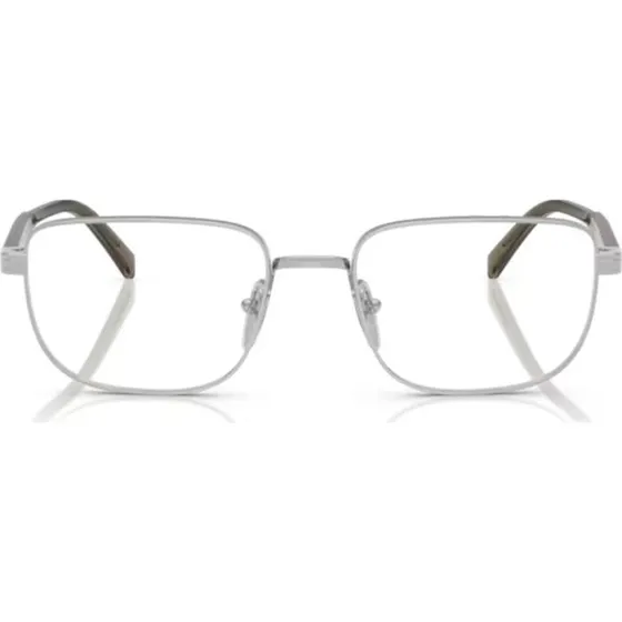 Prada PR B51V Occhiali da Vista Uomo Argento Geometrici