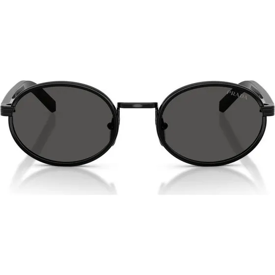 Prada PR B56S Occhiali da Sole Donna Rotondi Nero Grigio 52mm