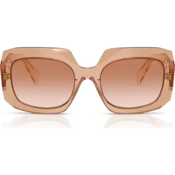 Prada PR B23S Occhiali da Sole Geometrici in Acetato Marrone