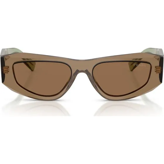Prada PR B19S Occhiali da Sole Uomo Quadrati in Acetato Marrone