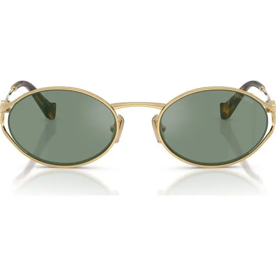 Miu Miu SMU 52YS Occhiali da Sole Donna Oro e Lenti Verdi 54mm
