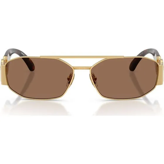 Versace VE 2287 Occhiali da Sole Uomo Oro e Marrone Geometrici
