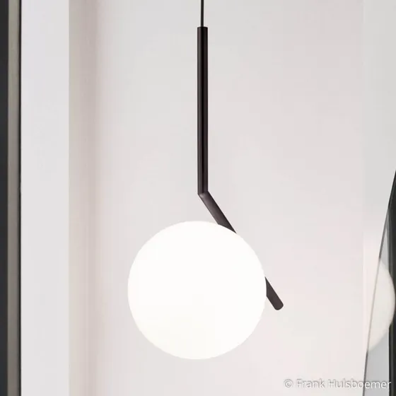 Lampada a sospensione FLOS IC S2 Nero opaco