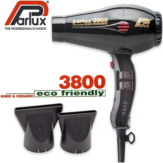 Parlux 3800 Ionic & Ceramic Nero - Asciugacapelli Professionale