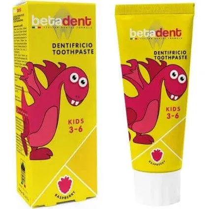 Betafarma Betadent Kids 3-6 Dentifricio al Lampone 75 ml