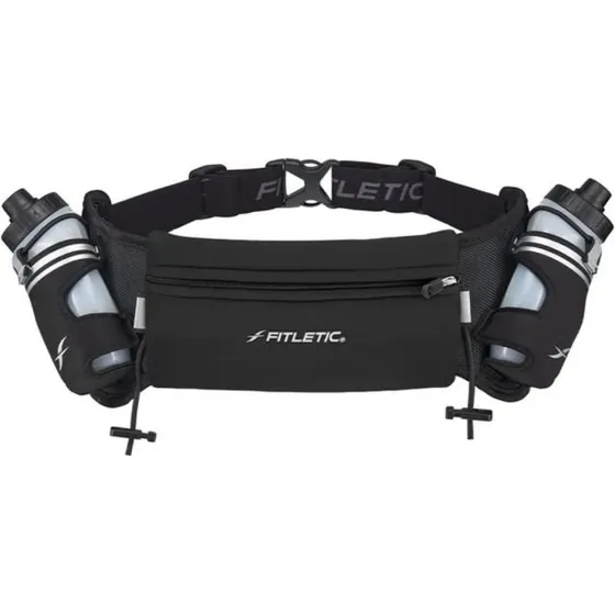 Fitletic Hydra Tg. S/M Nero - Cintura da Corsa con 2 Borracce