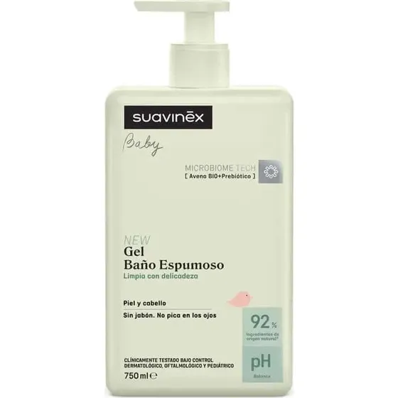 Suavinex Baby Gel da bagno schiumogeno con avena, 750 ml