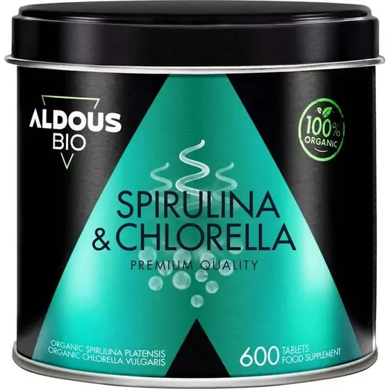 Aldous Clorella e Spirulina Premium Bio, 600 compresse