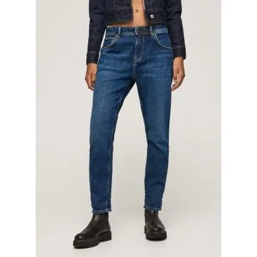 Jeans Pepe Jeans Donna Vita Alta Gamba Affusolata Blu Viola