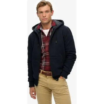 Felpa con cappuccio Superdry Blu Navy con fodera in Borg
