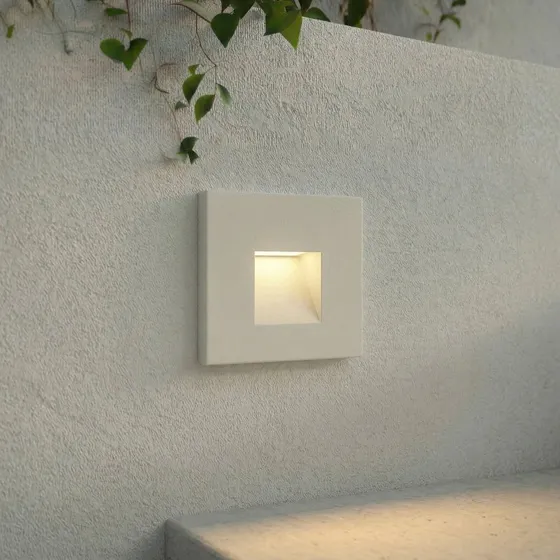 Lindby Alune Applique LED da Incasso Bianca IP65 8x8 cm