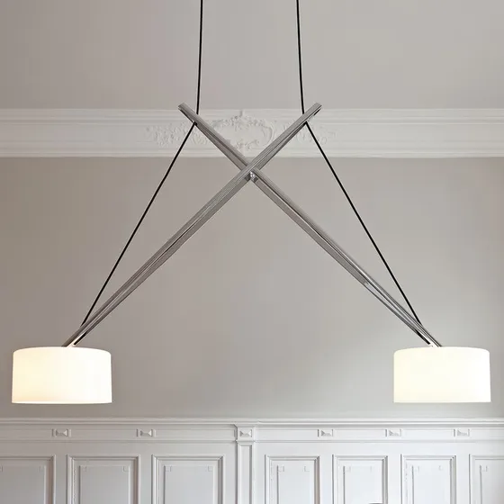 Serien Lighting Twin Lampada a Sospensione LED Cromata