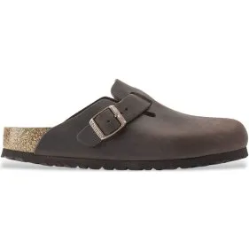 Birkenstock Boston - Zoccoli in Pelle Nabuk Marrone (42)