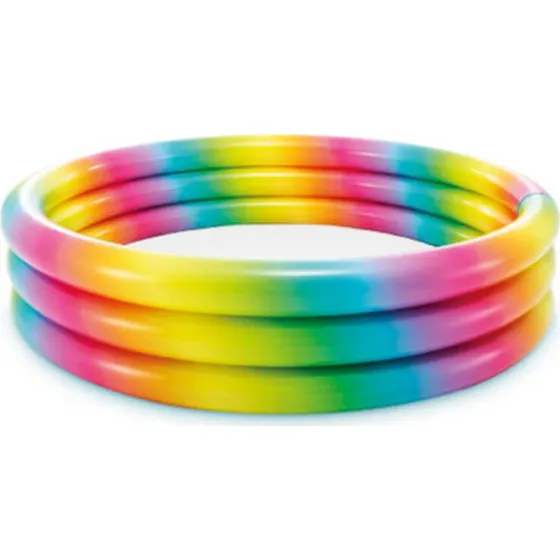 Intex Piscina Gonfiabile Arcobaleno Tre Anelli 168x38 cm