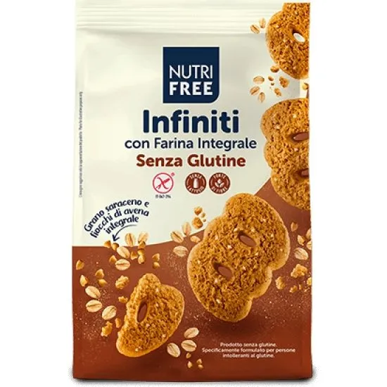 Nutrifree Infiniti Biscotti Integrali Senza Glutine e Senza Lattosio 250g