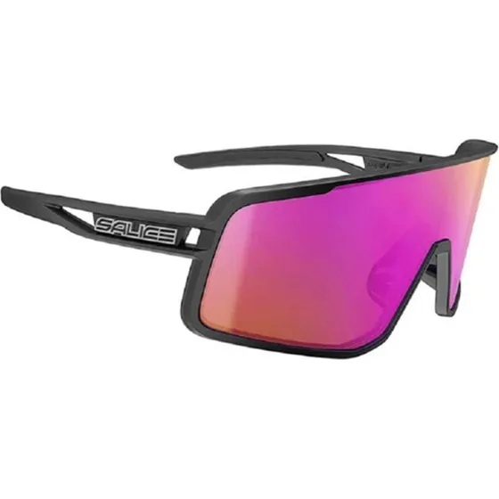 Salice 022 Occhiali da Sole Unisex Nero con Lenti Viola Specchio
