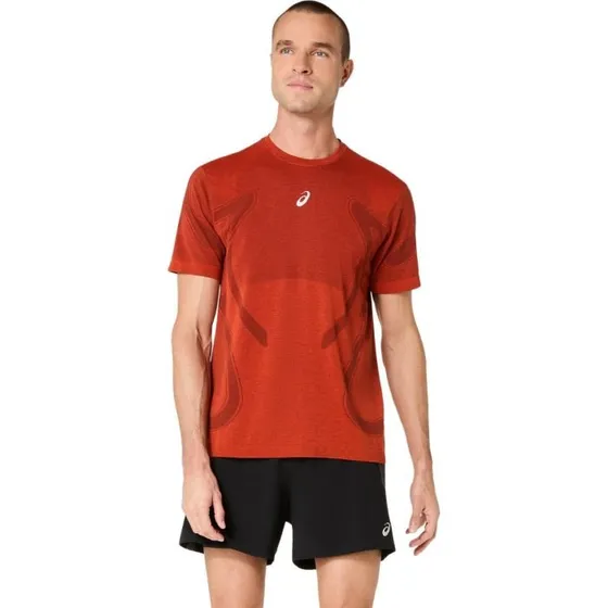 ASICS Maglietta da running Road Seamless uomo - Rosso scuro - L