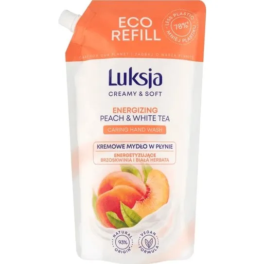 Luxja Sapone Liquido Ricarica Pesca e Tè Bianco 900 ml