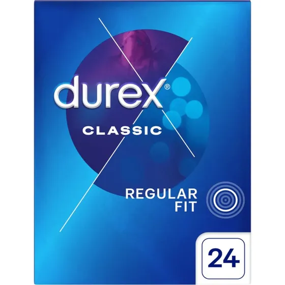 Durex Classic Preservativi con Lubrificante, 24 Pezzi