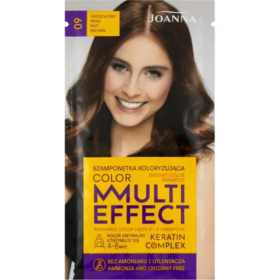 Joanna Multi Effect Shampoo Colore 09 Noce Bir, 35g
