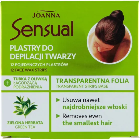 Joanna Sensual Cerotti Depilazione Viso Tè Verde 12 pz + Olio