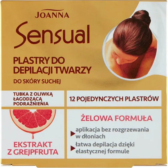 Joanna Sensual Strisce Depilatorie Viso al Pompelmo, 12 pz