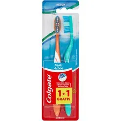 Colgate Spazzolino Triple Action Medio 2 Pezzi