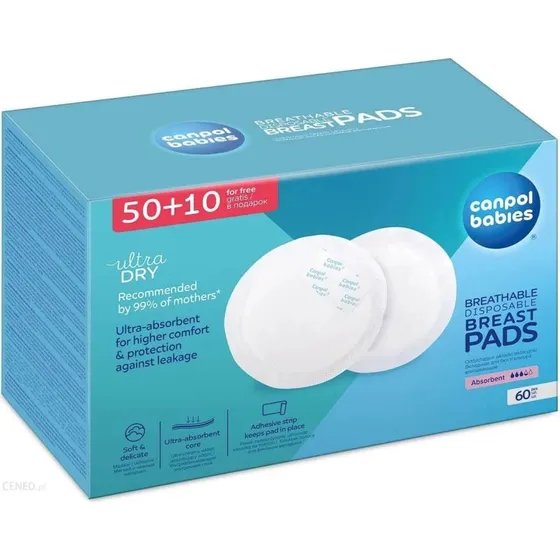 Canpol Babies Coppette Assorbilatte con Adesivo, 60 pz