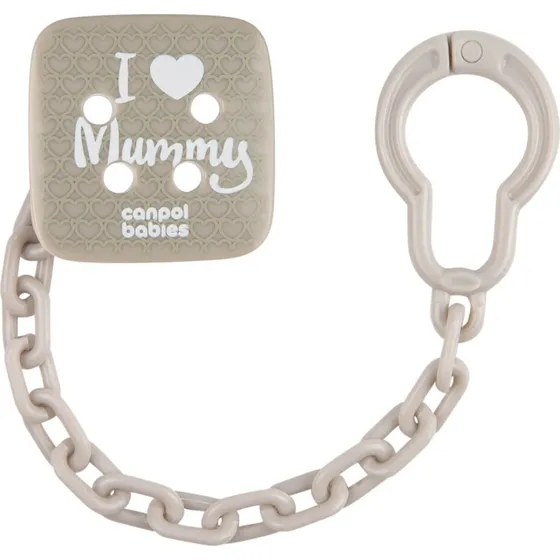 Canpol Babies Catenella per Succhietto I Love Mummy - Grigio