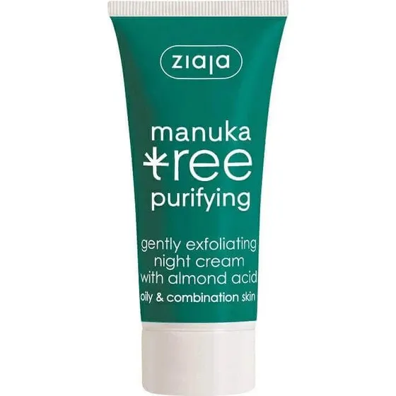 Ziaja Crema Notte Esfoliante Delicata all'Albero di Manuka, 50ml
