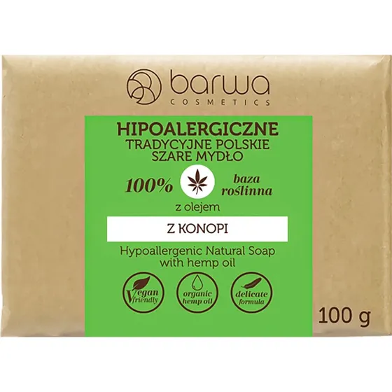 Barwa Sapone Grigio Ipoallergenico con Olio di Canapa 100g