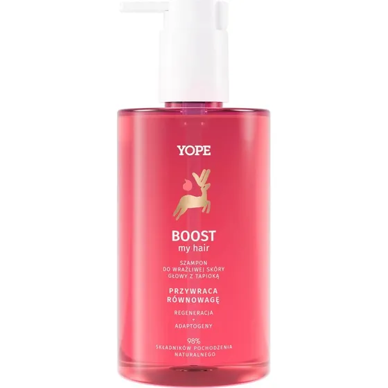 Yope Shampoo Boost per Capelli Danneggiati e Cuoio Capelluto Sensibile, 300 ml