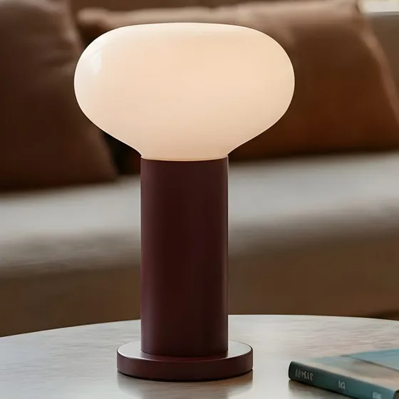 ALDEX Lampada da tavolo Flo, rossa, Ø 19 cm, vetro