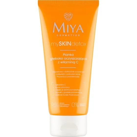 Miya mySKINdetox Schiuma Detergente Profonda con Vitamina C, 100 ml