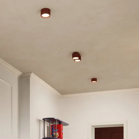 Sollux Lighting Plafoniera RIBLA ocra Ø 10 cm in alluminio