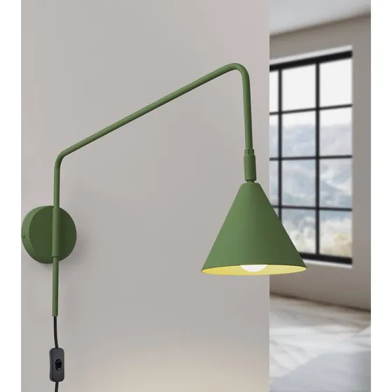 Applique LYS Sollux Lighting, Verde Oliva, Ø 14 cm, E14